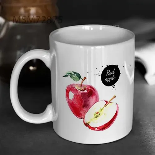 Watercolor Hand Drawn Red Apple Mug